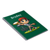 Niedlich Little Boy Playing Disk Golf Personalisie Notizblock (Rechte Seite)