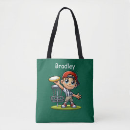 Niedlich Little Boy Playing Disk Golf Personalisie Tasche