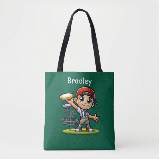 Niedlich Little Boy Playing Disk Golf Personalisie Tasche (Vorderseite)