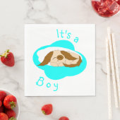 Niedlich Little Boy Sleepy Puppy Dog Babydusche Serviette (Beispiel)