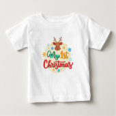 Niedlich Little Boy Weihnachten Baby T-shirt (Vorderseite)