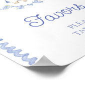 Niedlich Little Bunny Blue Baby Duwer Favoriten Poster (Ecke)