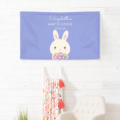 Niedlich Little Bunny & Blume Baby Girl Dusche Par Banner (Insitu)