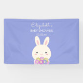 Niedlich Little Bunny & Blume Baby Girl Dusche Par Banner (Horizontal)