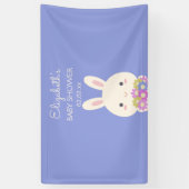 Niedlich Little Bunny & Blume Baby Girl Dusche Par Banner (Vertikal)