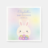 Niedlich Little Bunny & Blume Baby Girl Dusche Par Serviette (Vorderseite)