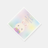 Niedlich Little Bunny & Blume Baby Girl Dusche Par Serviette (Ecke)