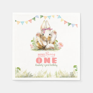 Niedlich Little Bunny Geburtstag Serviette