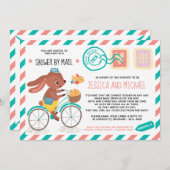 Niedlich Little Bunny Postman | Kinderdusche per P Einladung (Vorne/Hinten)