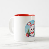 Niedlich Little Bunny Weihnachten Tasse (Vorderseite Links)