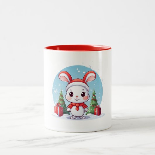 Niedlich Little Bunny Weihnachten Tasse (Mittel)