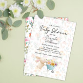 Niedlich Little Bunny Wildblumen Kinderdusche Einladung