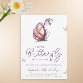 Niedlich Little Butterfly Lila Girl Baby Dusche Einladung