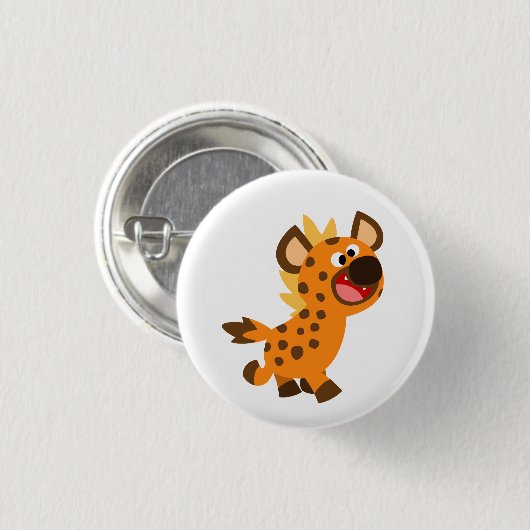Niedlich Little Cartoon Hyena Button Abzeichen (Vorne & Hinten)
