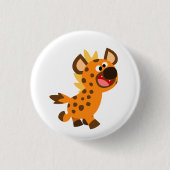Niedlich Little Cartoon Hyena Button Abzeichen (Vorderseite)