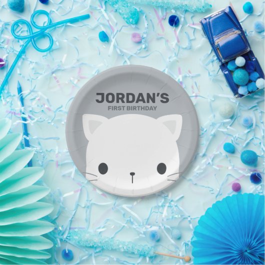 Niedlich Little Cat Geburtstag Pappteller (Party)