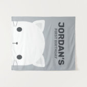 Niedlich Little Cat Geburtstag Wandteppich (Vorderseite (Horizontal))