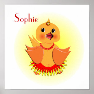 Niedlich Little Chick Personalisiert Fun Kinderzim Poster