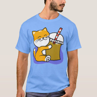 Niedlich Little Corgi Lieben Boba Tea T-Shirt
