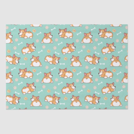 Niedlich Little Corgis Seidenpapier (Vorderseite)