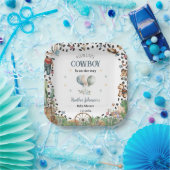 Niedlich Little Cowboy Western Wasserfarbe Kinderd Pappteller (Party)