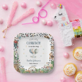 Niedlich Little Cowboy Western Wasserfarbe Kinderd Pappteller (Party)