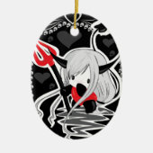 Niedlich Little Devil Girl Keramikornament (Vorne)