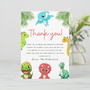 Niedlich Little Dino Baby Dusche Dankeskarte