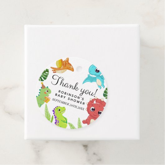 Niedlich Little Dino Baby Dusche Geschenkanhänger (Beispiel)