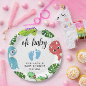 Niedlich Little Dino Baby Dusche Pappteller (Party)
