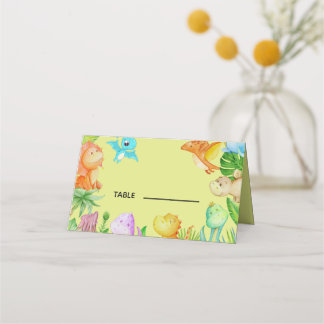 Niedlich Little Dino Baby Dusche Platzkarte