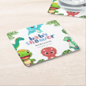 Niedlich Little Dino Baby Dusche Rechteckiger Pappuntersetzer (angewinkelt)