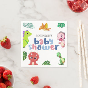 Niedlich Little Dino Baby Dusche Serviette