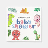 Niedlich Little Dino Baby Dusche Serviette (Vorderseite)