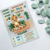 Niedlich Little Dinosaur Junge 1. Geburtstag Party Acryleinladungen