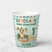 Niedlich Little Dinosaur Junge 1. Geburtstag Party Pappbecher (Rückseite)