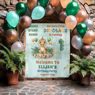 Niedlich Little Dinosaur Junge 1. Geburtstag Party Wandteppich