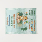 Niedlich Little Dinosaur Junge 1. Geburtstag Party Wandteppich (Vorderseite (Horizontal))