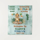 Niedlich Little Dinosaur Junge 1. Geburtstag Party Wandteppich (Vorderseite)