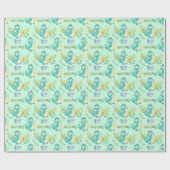 Niedlich Little Dinosaurier Personalisiert Geschenkpapier (Flach)