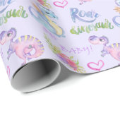 Niedlich Little Dinosaurs Kinderdusche Geschenkpapier (Rolleneckpunkt)