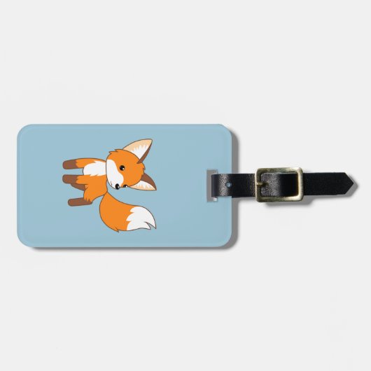 Niedlich Little Fox Blue Gepäckanhänger (Vorderseite horizontal)