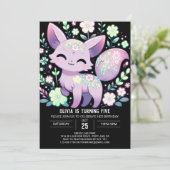 Niedlich Little Fox Digital Geburtstag Einladung (Stehend Vorderseite)