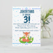 Niedlich Little Fox Geburtstag Einladung (Stehend Vorderseite)