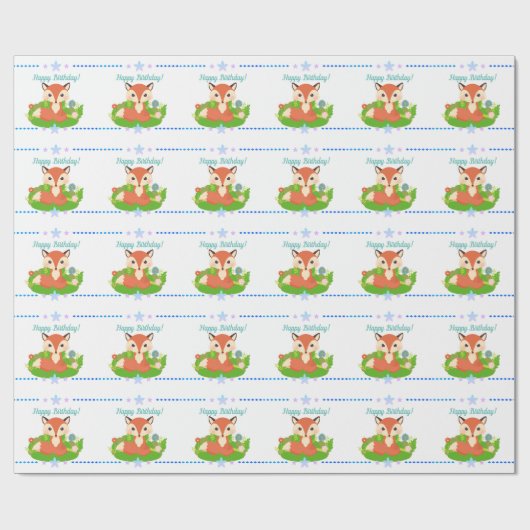 Niedlich Little Fox Geschenkpapier (Flach)