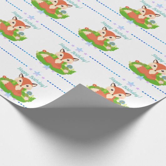 Niedlich Little Fox Geschenkpapier (Ecke)