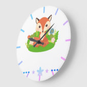 Niedlich Little Fox Große Wanduhr (Winkel)