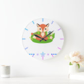 Niedlich Little Fox Große Wanduhr (Zuhause)