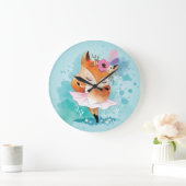 Niedlich Little Fox Große Wanduhr (Zuhause)