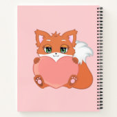 Niedlich Little Fox hält ein Herz-Notebook Notizblock (Rückseite)